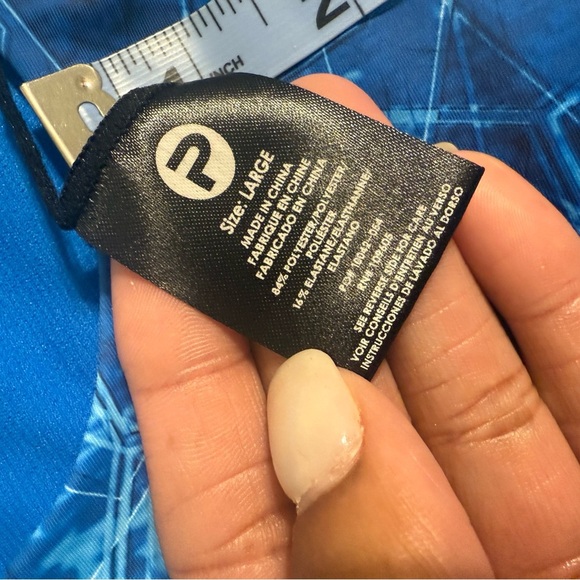 NWOT Blue Patterned One Piece Swimsuit - Picture 9 of 12